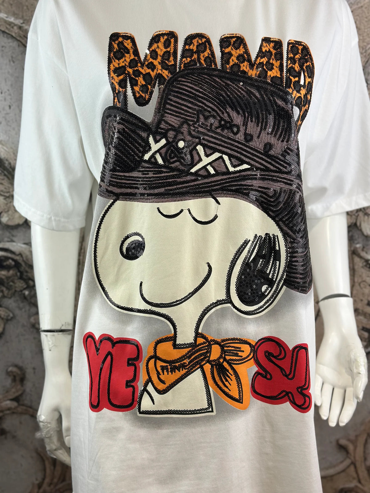 Snoopy Cowboy Shirt in Weiß von Rose
